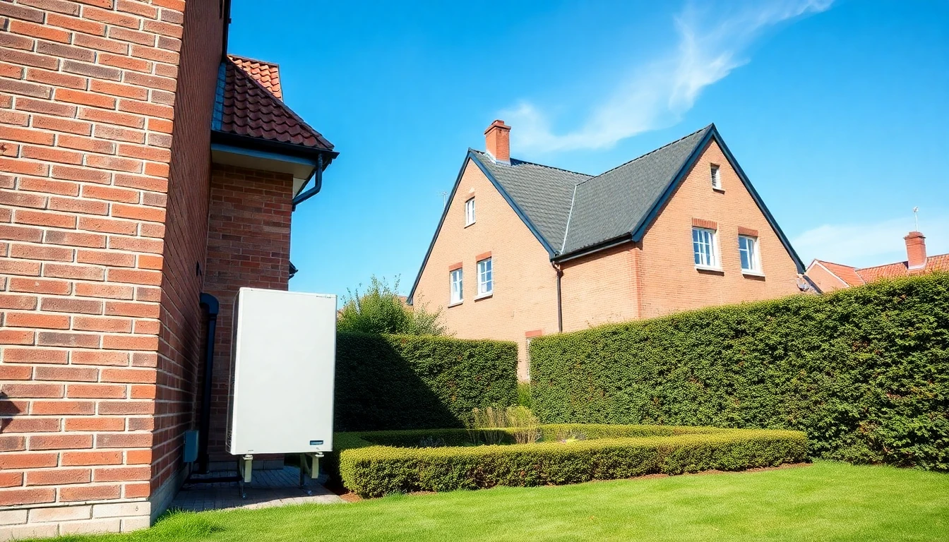 Warmtepomp buitenunit bij een woning