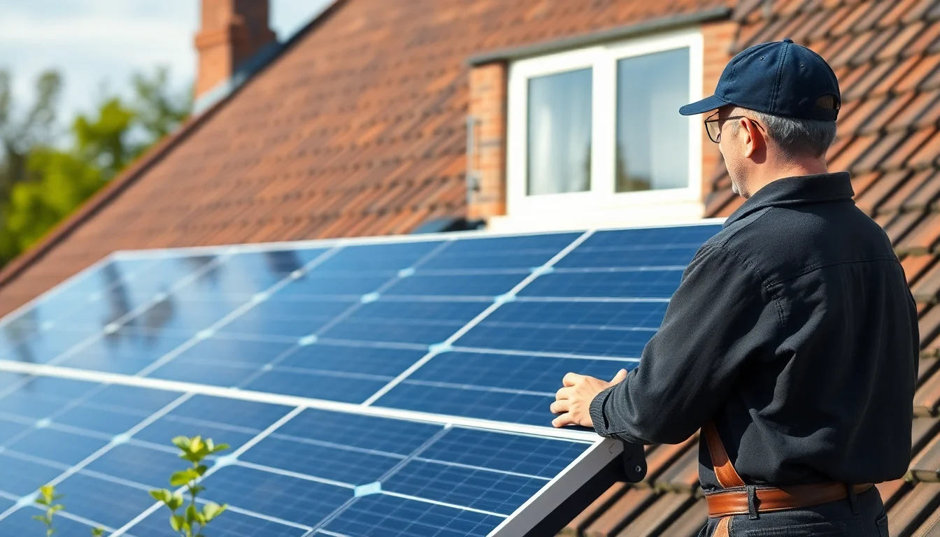 Modern solar panels installation