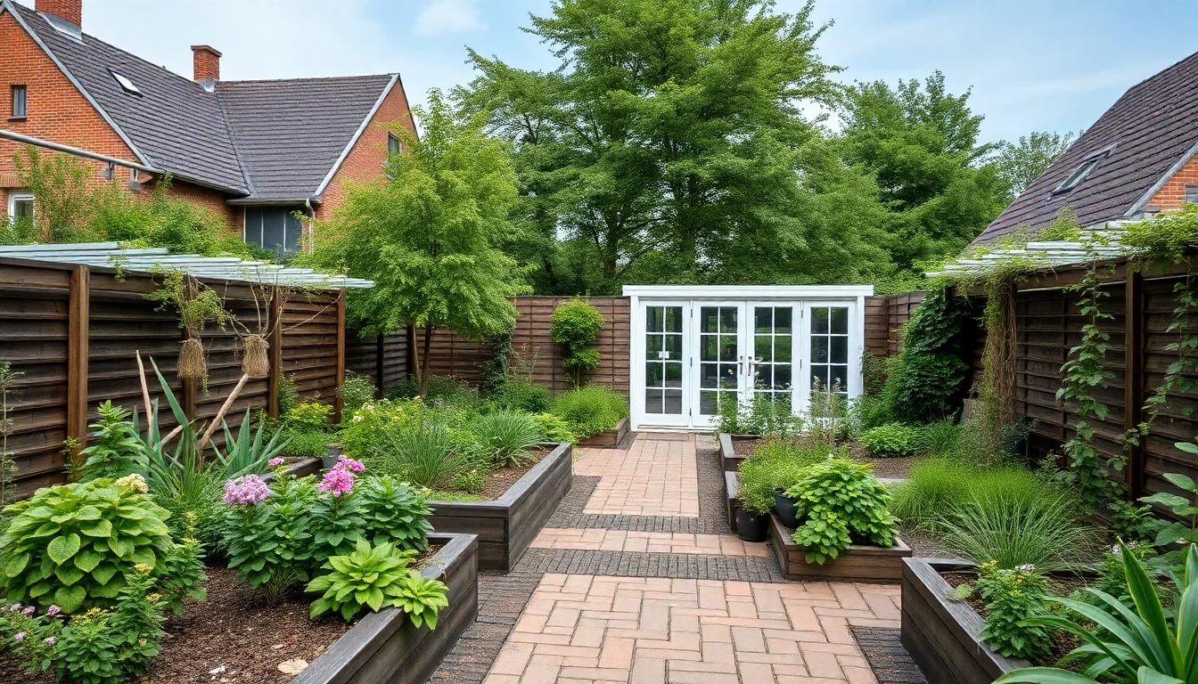 Dutch garden brick wall